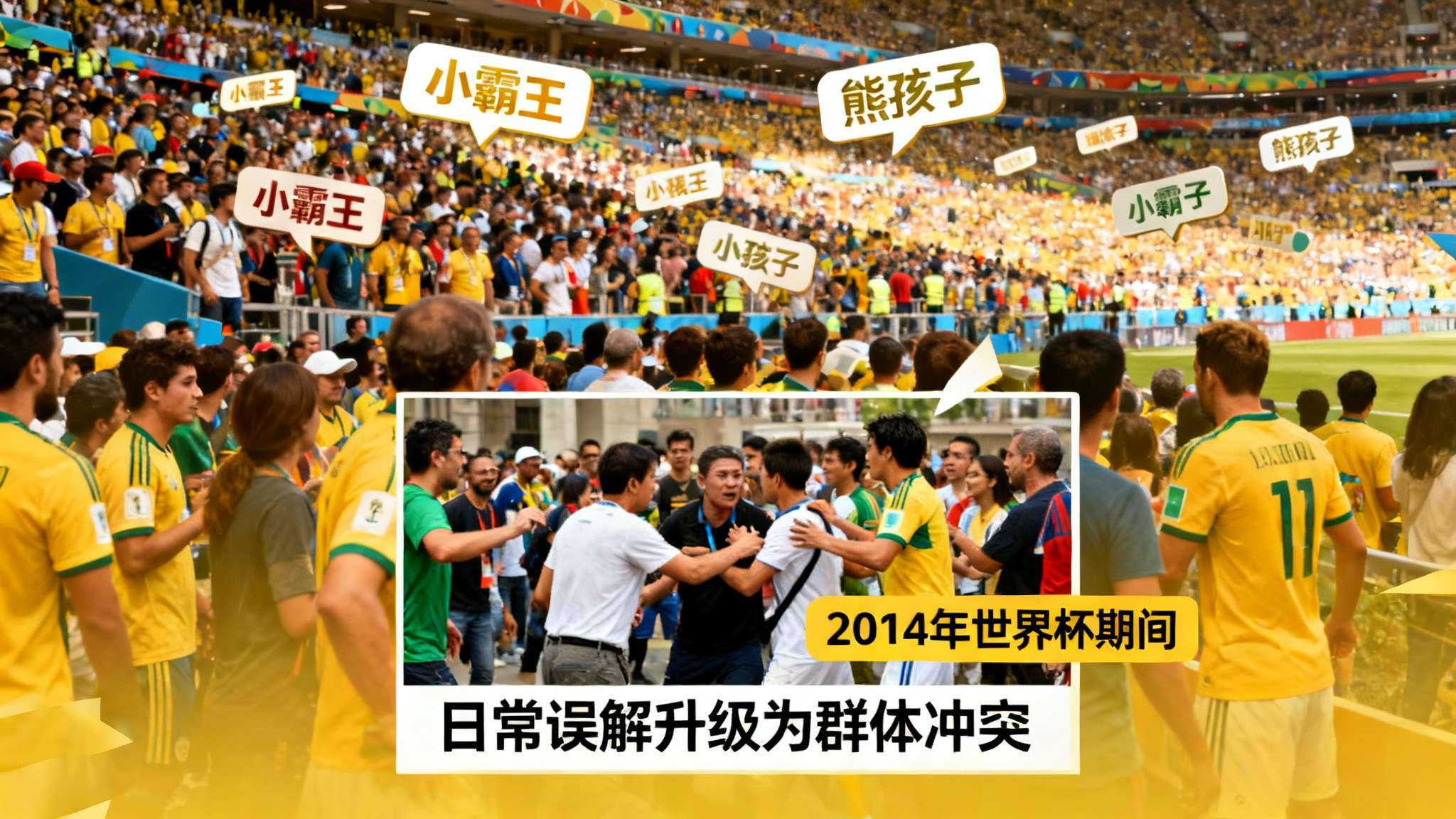 欺负人？看台上一巴西小球迷先惹事，然后还肘击对方面部